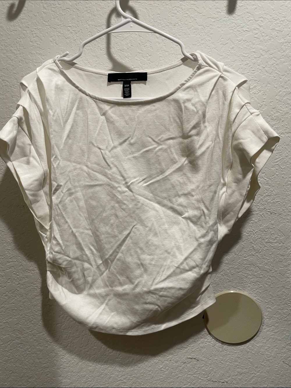 White House Black Market Cream Short-Sleeve Dolman Top